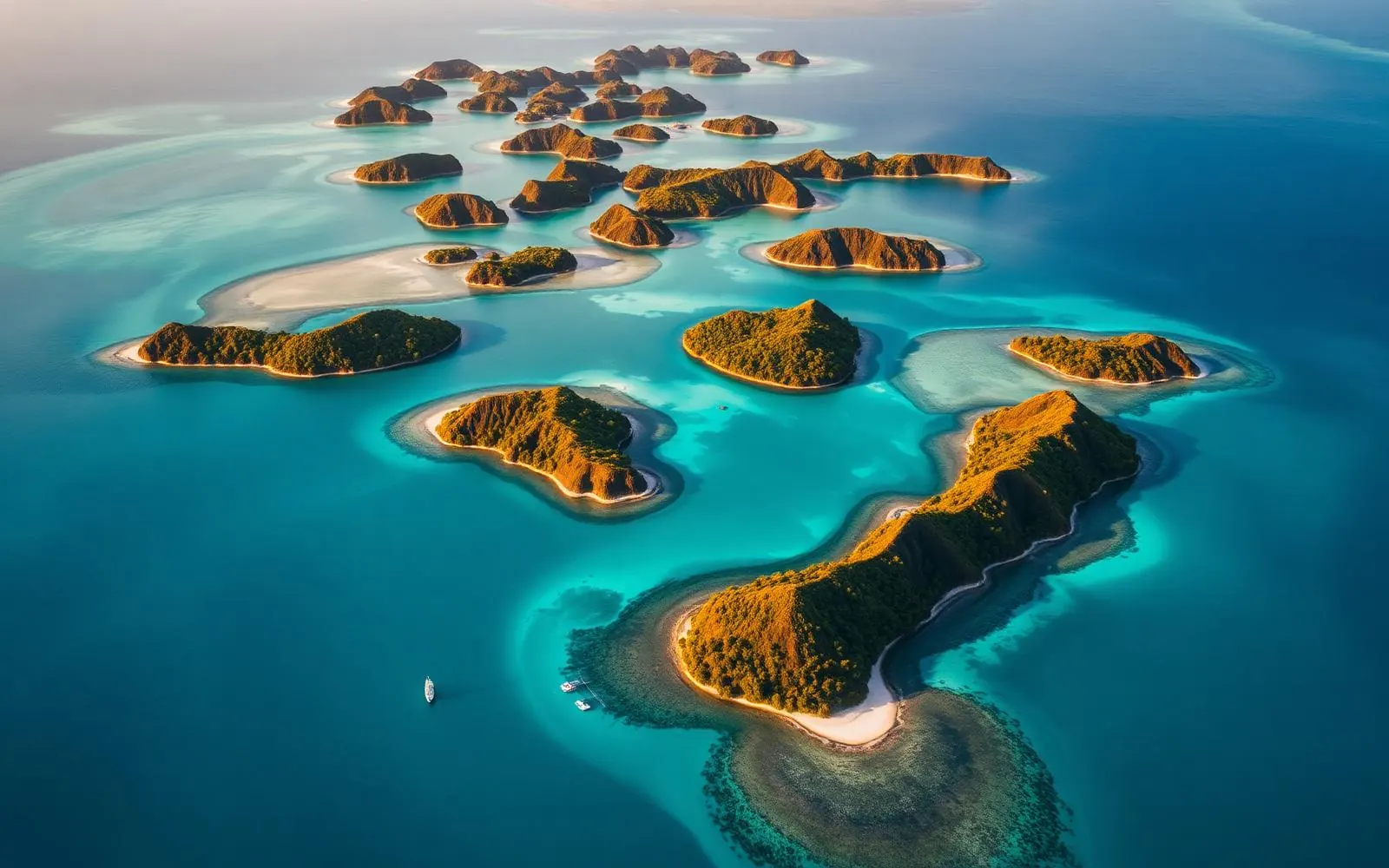 The Vanuatu archipelago from above